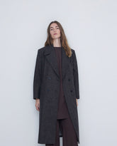 Cappotto lungo in lana grigio scuro
